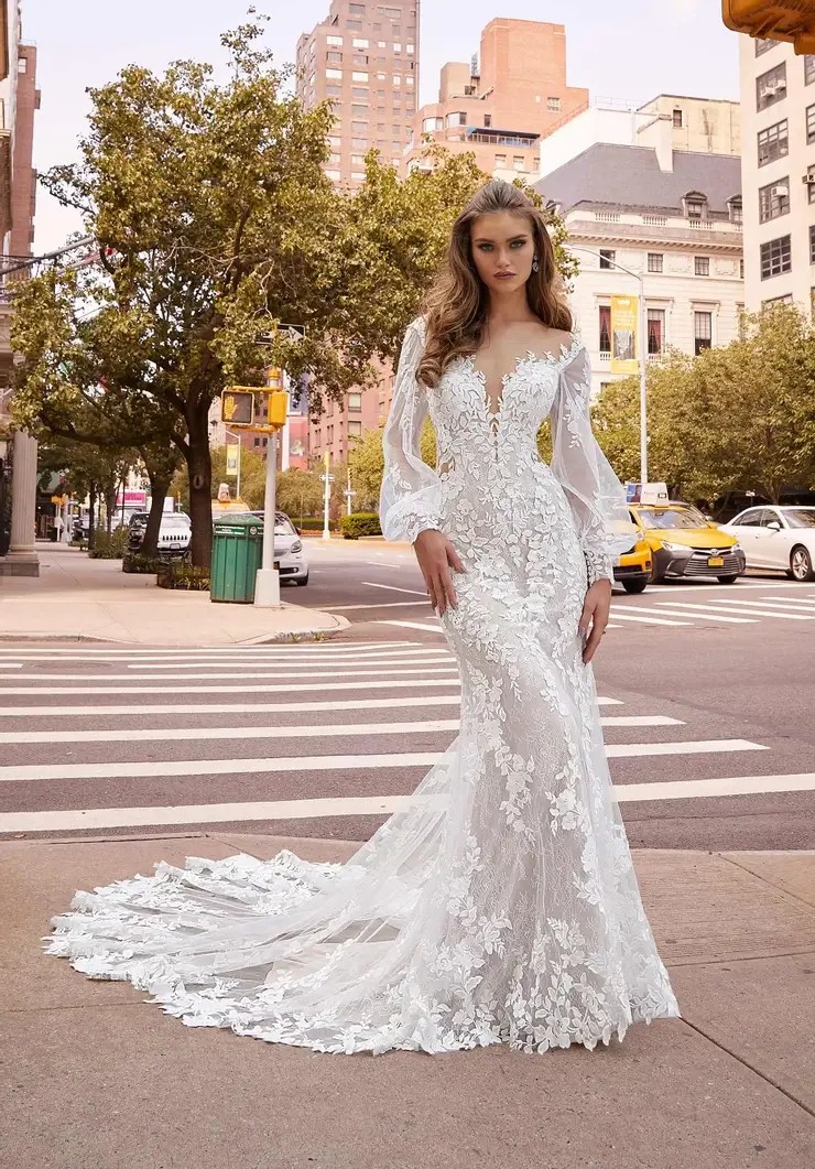 Model wearing a bridal dress