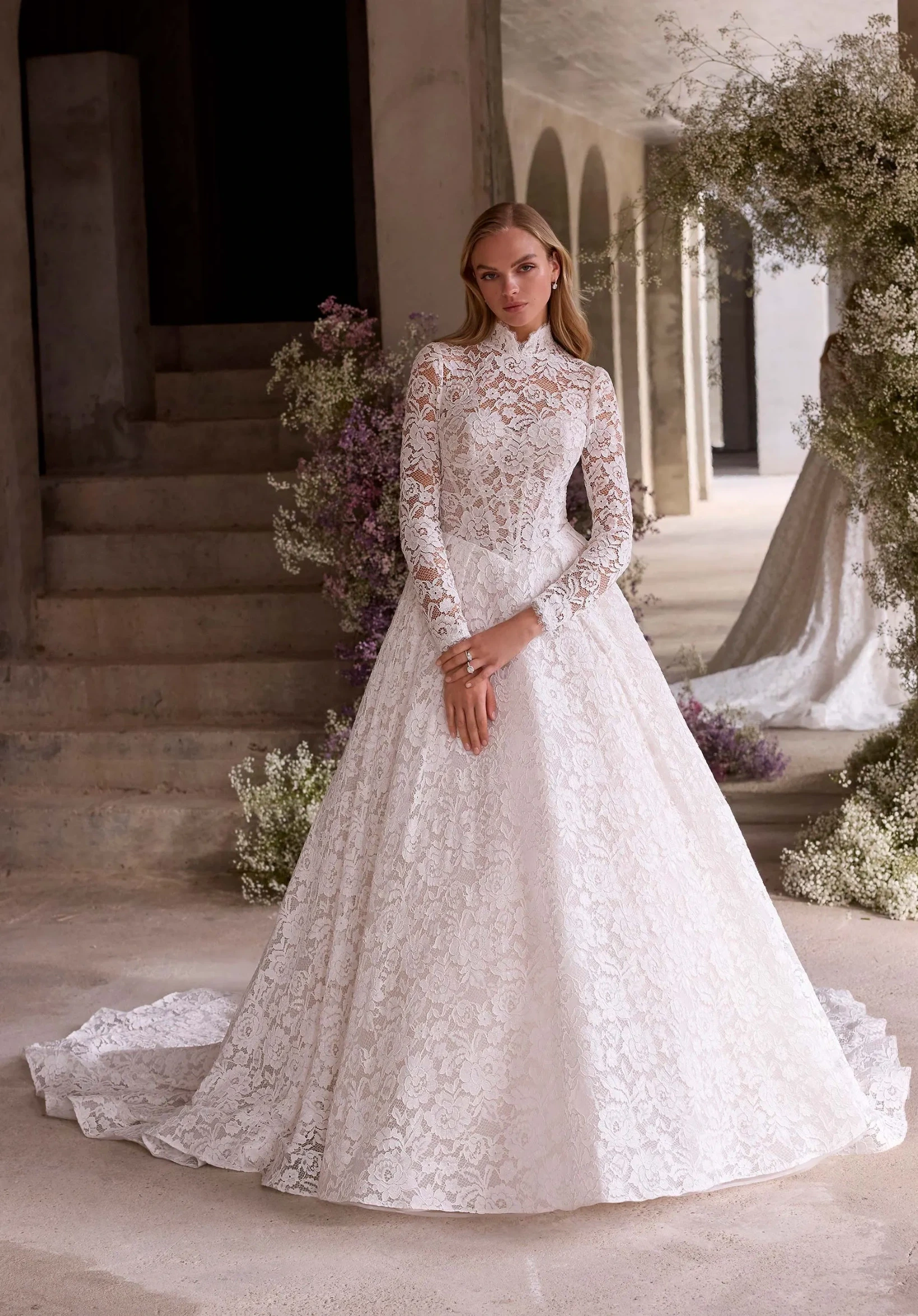 Model wearing a bridal dress